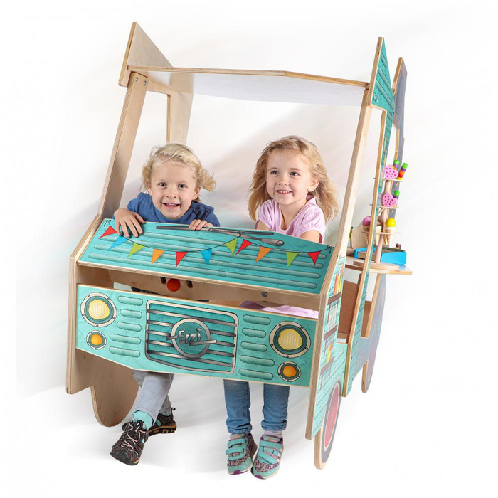 Drewniany Food Truck dla dzieci 10046 Erzi samochód kuchnia sklep