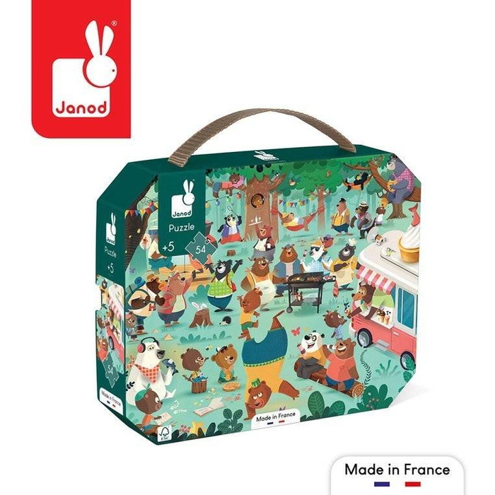 Puzzle w walizce Rodzina misiów 54 elementów Janod J02610