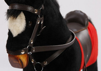 Duży, czarny koń na biegunach XL