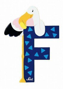 Głoska z flamingiem "F", 81606-Sevi, nauka literek dla dzieci, alfabet