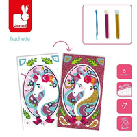 Zestaw kreatywny Magiczny brokat Jednorożce 7+, Janod J07883