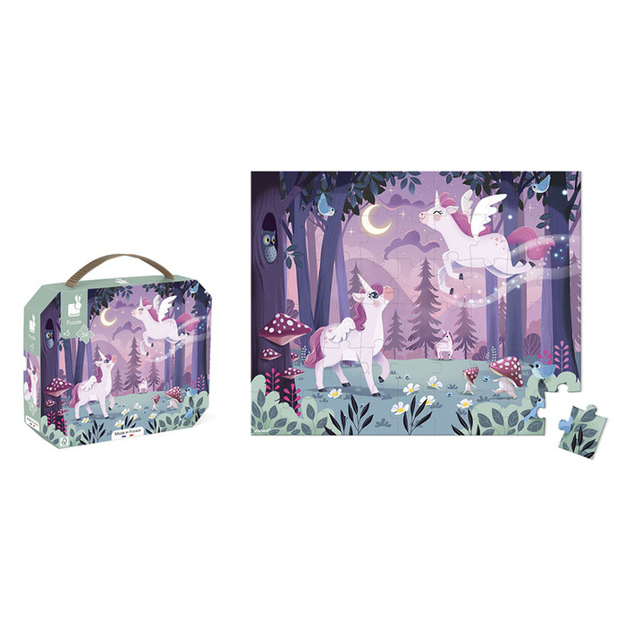 Puzzle w walizce Jednorożce 54 elementów Janod J02555