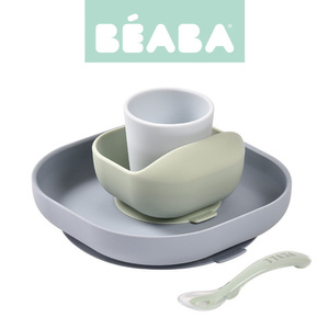 Silikonowe naczynia dla dzieci Zestaw z przyssawką Jungle Beaba 913472