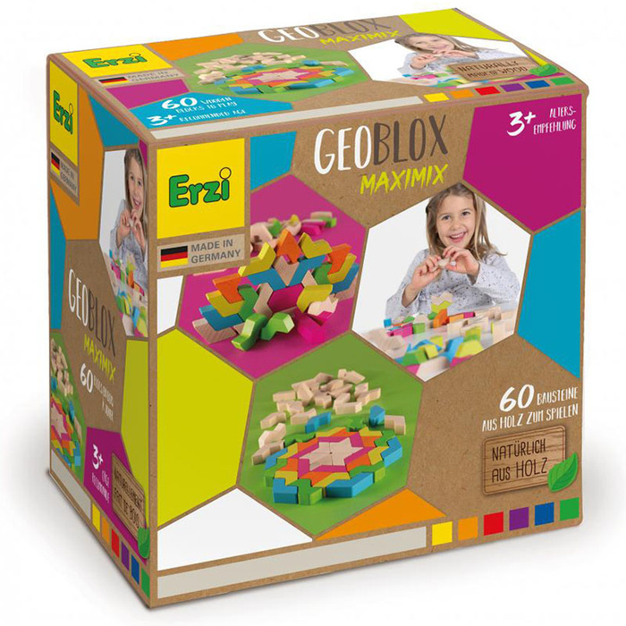 Klocki drewniane GeoBlox MaxiMix 60 el. Erzi 42094
