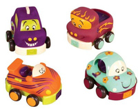 Zestaw 4 autek z napędem Wheeee-ls! B.Toys BX2293Z zabawki sensoryczne dla dzieci