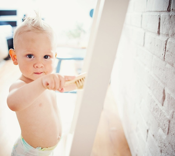 Szczotka z koziego włosia Kucharz LL1239-Lullalove, wyprawka dla niemowlaka