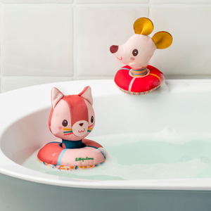 Przytulanki do kąpieli Lilliputiens 83652 Kotka Jeanne i Myszka Nina z kołami do pływania