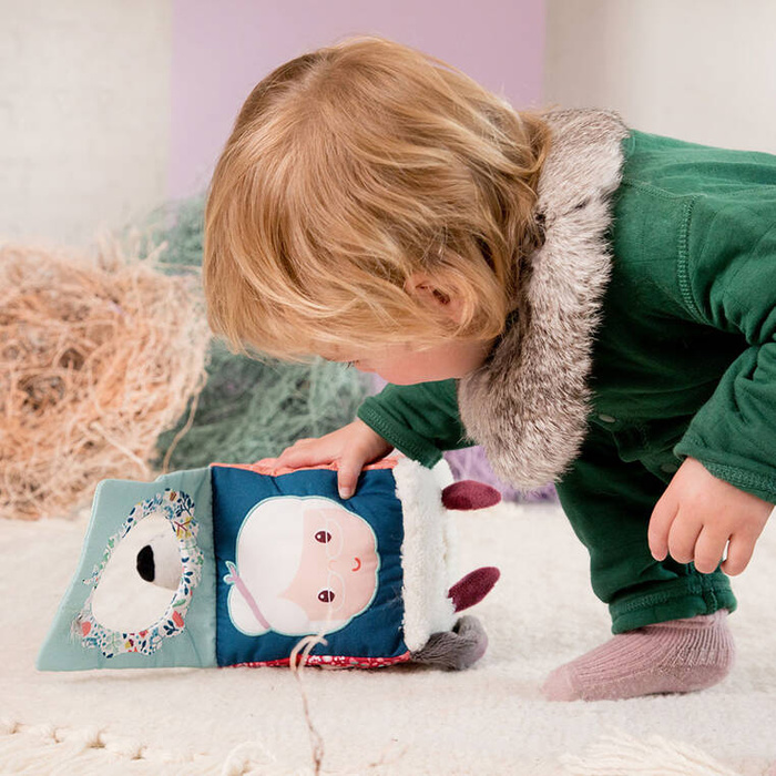 Dźwiękowa kostka aktywizująca wielofunkcyjna miękka Wilk Louis 83464 Lilliputiens