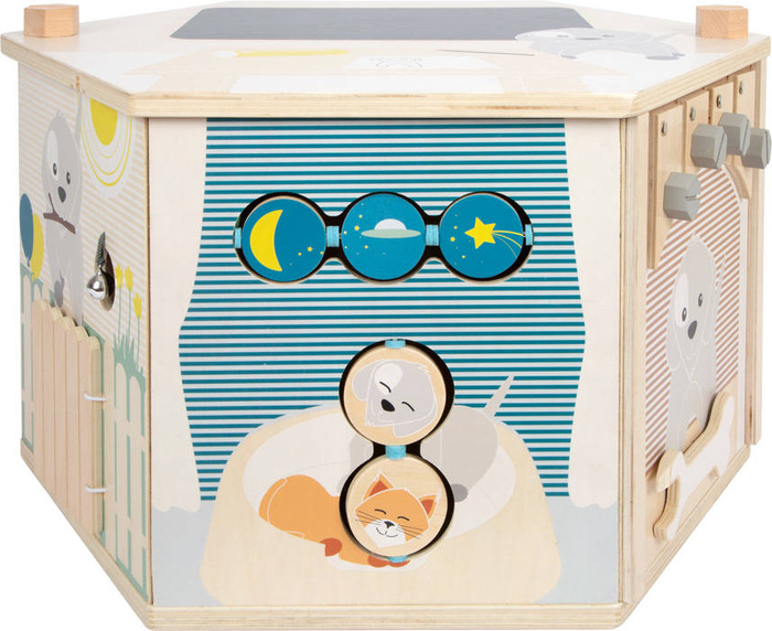 OUTLET Drewniana kostka edukacyjna aktywizująca Pies i kot 12231-SFEZC-Small Foot, zabawki edukacyjne