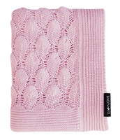 Kocyk ażurowy Boho pudrowy róż LL5824-Lullalove, kocyki dla dzieci