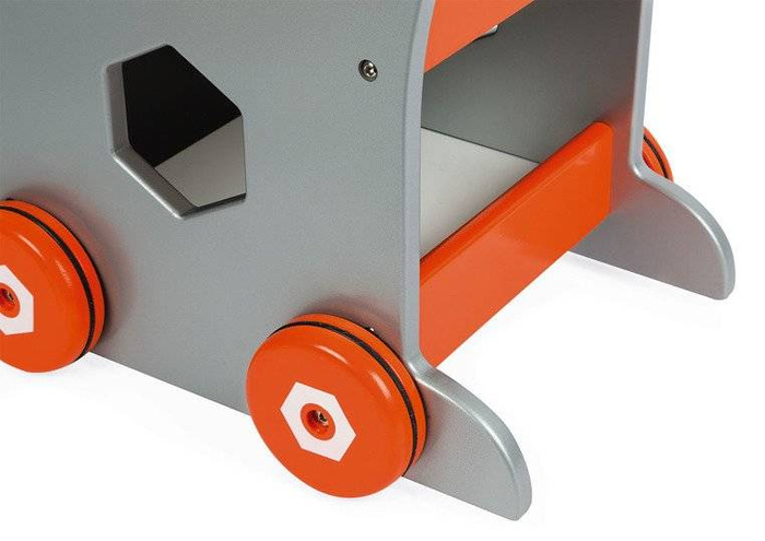 Szary jeździk, pchacz, warsztat z narzędziami dla dzieci i tablica na magnesy BRICO 'KIDS, JND06478-Janod, zabawki dla chłopców