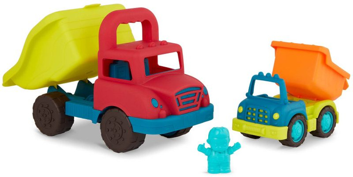 Zestaw dwóch ciężarówek wywrotek do zabawy dla dzieci Grab-n-Go Truck Set B.Toys BX2238Z