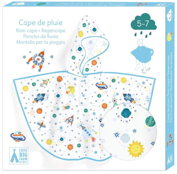 Transparentna pelerynka przeciwdeszczowa dla dzieci kosmiczna rakieta Djeco DD04683