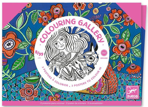 Obrazy do kolorowania w teczce KWIATY Djeco DJ08692 komplet 3 dużych obrazów