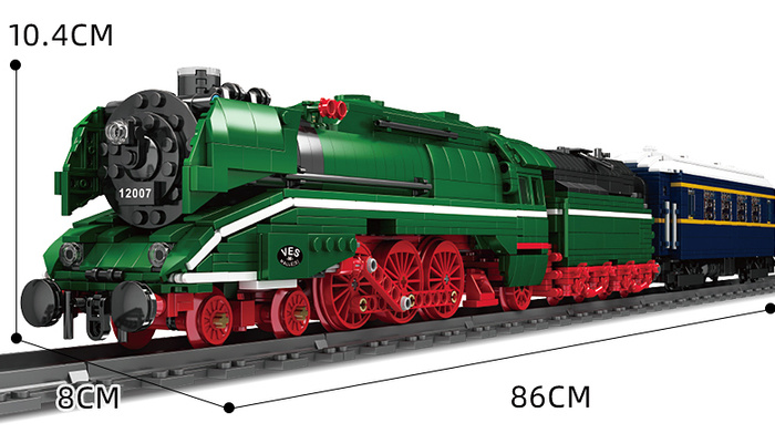 Klocki konstrukcyjne Mould King 12007 Pociąg ekspresowy BR18 201 zdalnie sterowany Model 2348 elementów