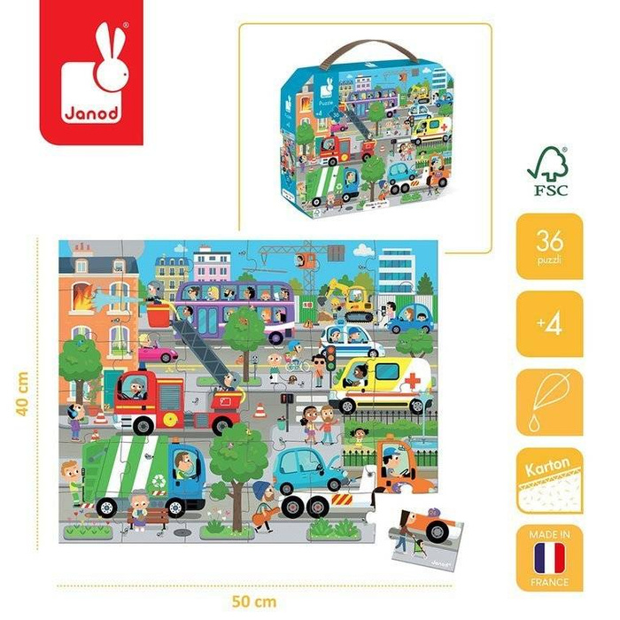 Puzzle w walizce Miasto 36 elementów Janod J02644