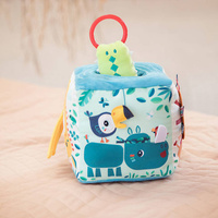 Kostka aktywizująca z pozytywką wielofunkcyjna miękka z gryzakiem Dżungla 83399 Lilliputiens