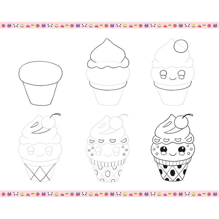 Zestaw kreatywny Rysowanie krok po kroku Modele kawaii 20 rysunków J09156 Janod