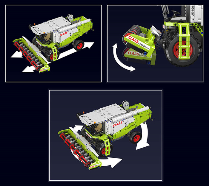 Klocki konstrukcyjne Mould King 17014S Harvester zdalnie sterowany Model kombajnu 1347 elementów