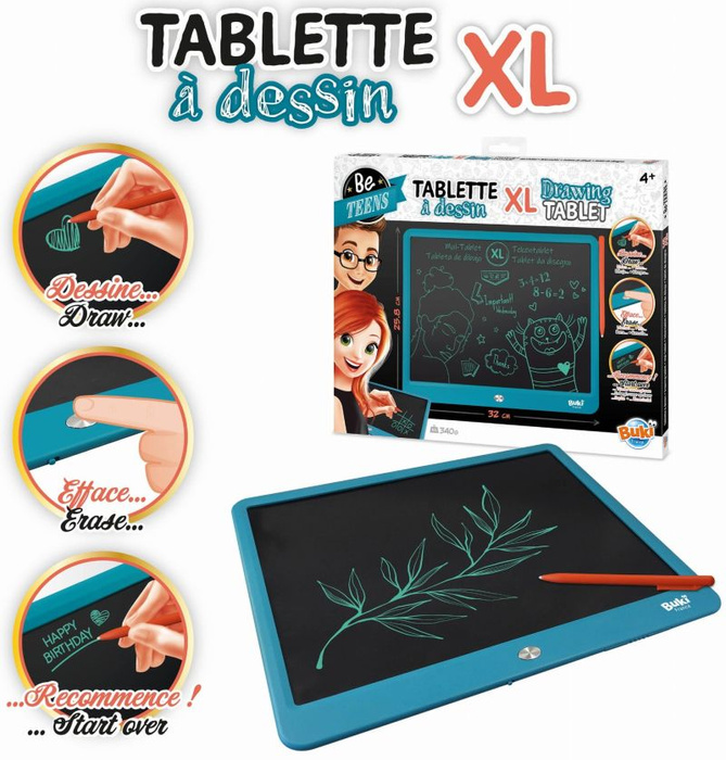 Tablet XL do rysowania i zabawy niebieski TD002 Buki tablica edukacyjna