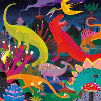 Dinozaury - świecące w ciemności puzzle 500 el dla całej rodziny MP66657-Mudpuppy, puzzle tekturowe