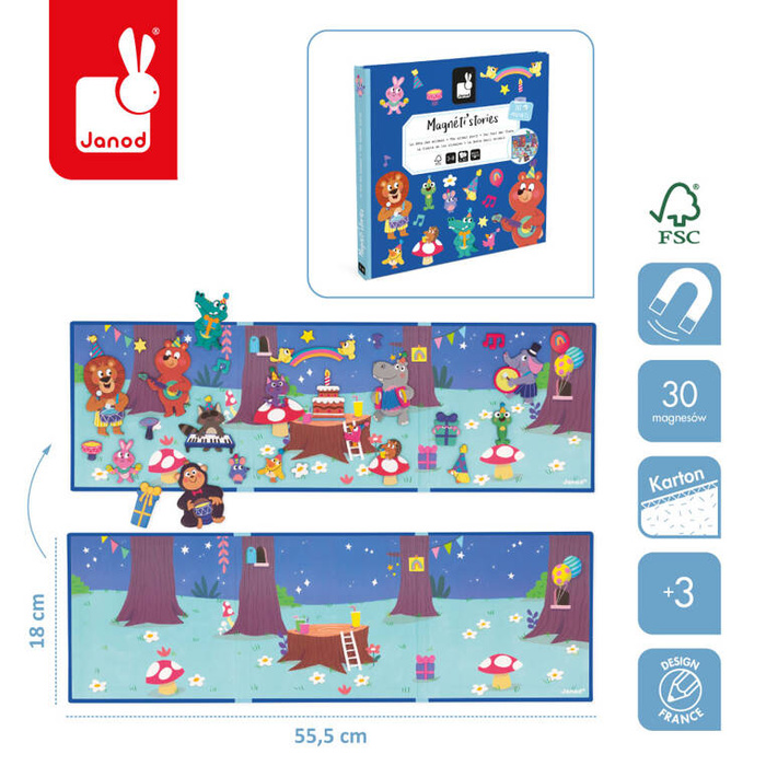 Magnetyczna układanka Przyjęcie w lesie Magneti'stories J05455 Janod