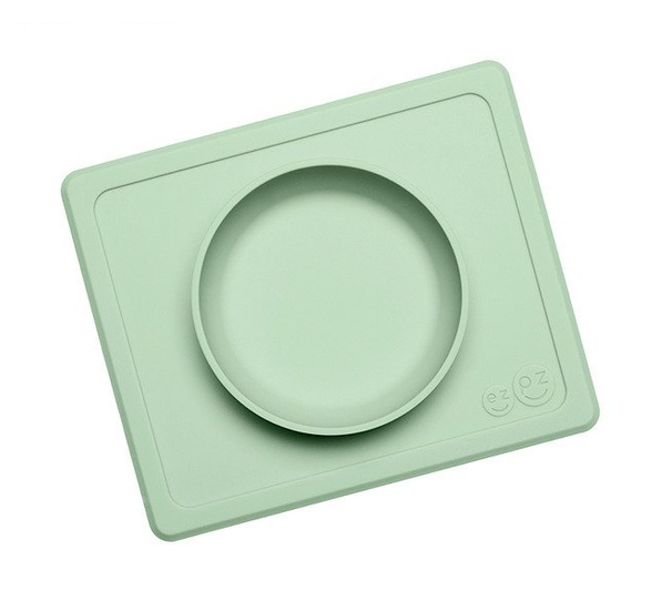 EZPZ Silikonowa miseczka z podkładką 2w1 Mini Bowl pastelowa zieleń EUMBS001- EZPZ, naczynia dla dzieci