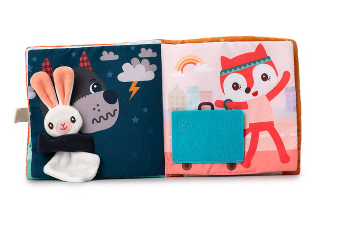 Miękka książeczka aktywizująca z mini-komforterem sarenka Stella i jej przytulanka 83491 Lilliputiens