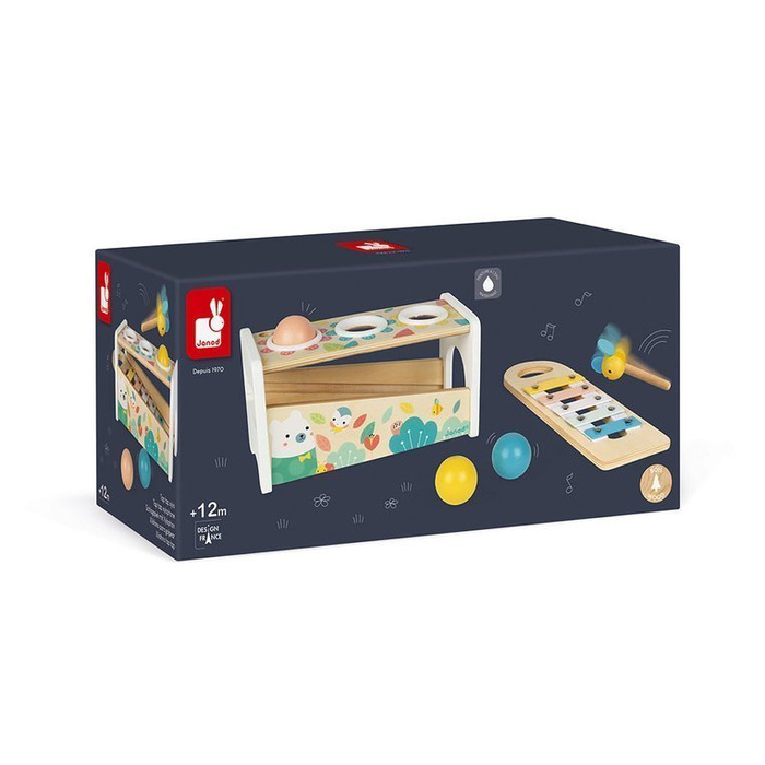 Drewniane cymbałki z kulodromem Pure, Janod J05155