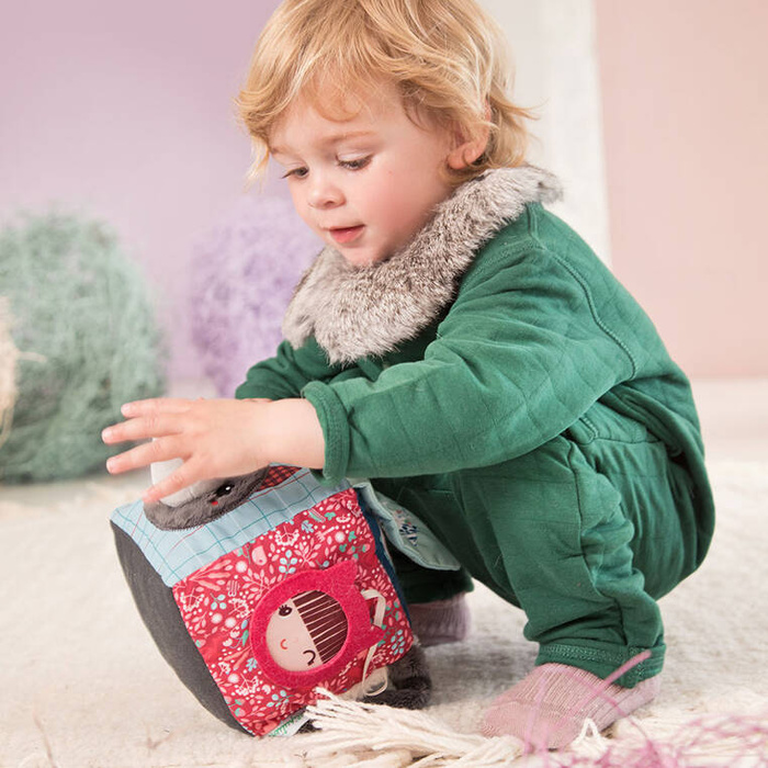 Dźwiękowa kostka aktywizująca wielofunkcyjna miękka Wilk Louis 83464 Lilliputiens