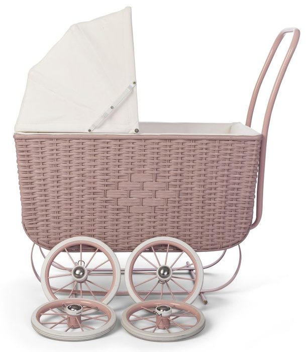 Wózek retro dla lalek Doll Pram Retro Rattan Rose Astrup 84180