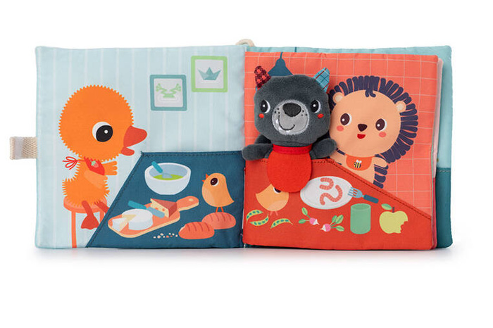 Książeczka aktywizująca z miniprzytulanką Smacznego! Wilk Louis Lilliputiens 83535