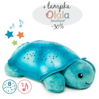 Lampka nocna z projekcją świetlną Cloud b® Twinkling Twilight Turtle™ Aqua CLTT-7323-T2 Żółw niebieski dla najmłodszych