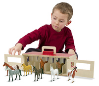 Przenośnia drewniana Stajnia z 8 Figurkami Koni Melissa and Doug 13744-MD