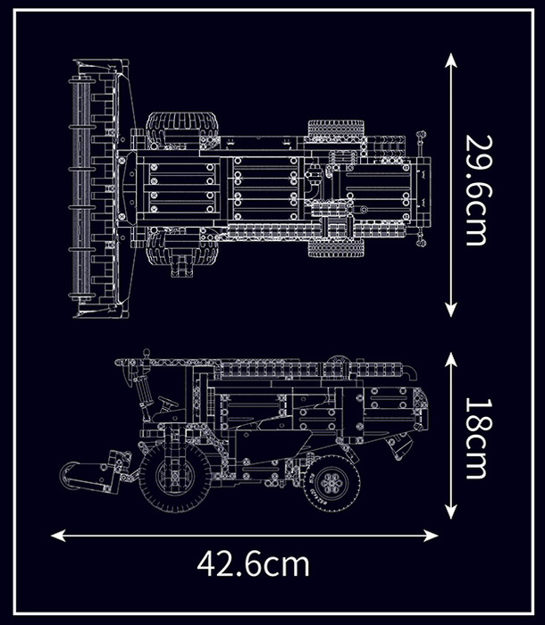 Klocki konstrukcyjne Mould King 17014S Harvester zdalnie sterowany Model kombajnu 1347 elementów