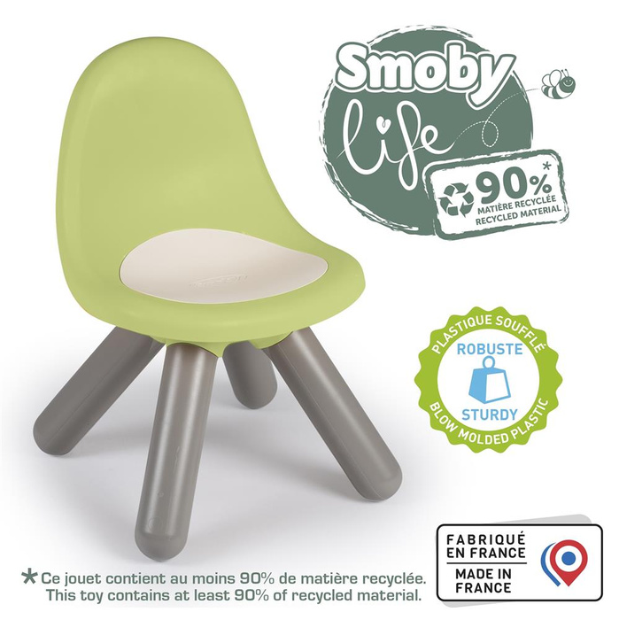 Krzesełko z oparciem zielone Smoby 880121 wygodne i wytrzymałe dla dzieci