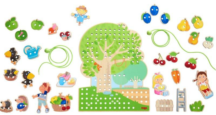 Nawlekanka-sznurowanka W ogrodzie HB306082-Haba, zabawki motoryczne dla dzieci
