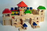 Klocki drewniane o dużych rozmiarach z literkami dla dzieci, XL, 205 el., zabawki konstrukcyjne