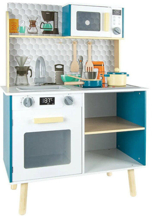 Kuchnia drewniana dla dzieci Plastry miodu, efekty dźwiękowe i świetlne