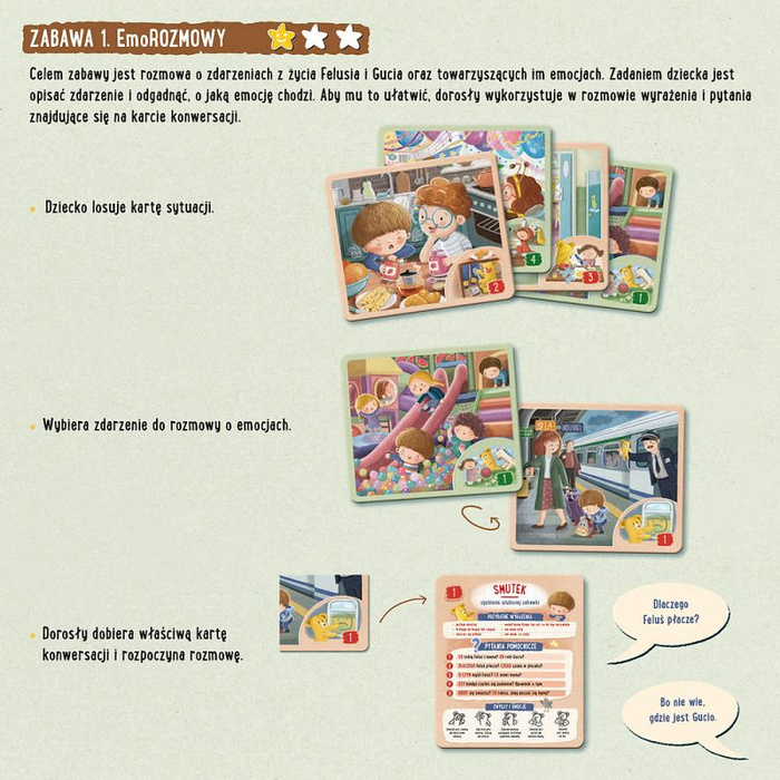 Feluś i Gucio grają w emocje Nasza Księgarnia zestaw gier edukacyjnych