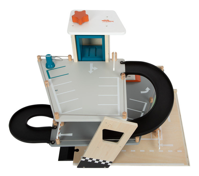 Drewniany parking garaż dla autek kilka poziomów Na rajdzie 12357 Small Foot