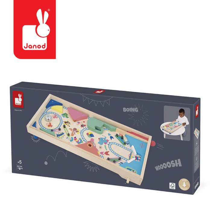 Gra zręcznościowa drewniana Pinball Applepop Janod J03368