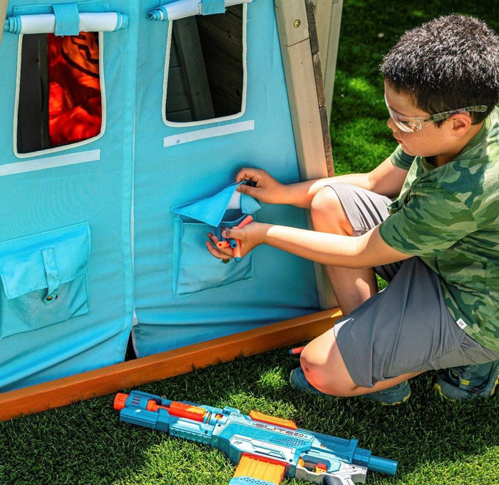 Drewniany plac zabaw Forteca Nerf Scout Defense Post P280123E-KidKraft, zabawy w plenerze