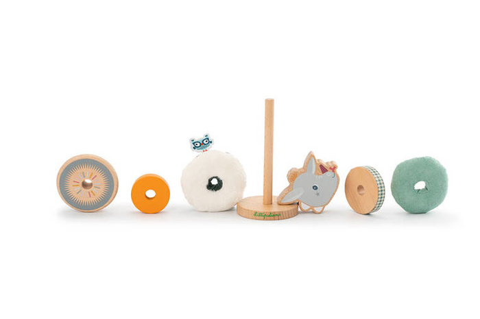 Drewniana układanka piramida z miękkimi elementami Smok Joe 83472 LILLIPUTIENS