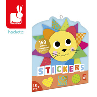 Duże naklejki wielorazowe na arkuszach 150 szt. Figury geometryczne Janod J09194