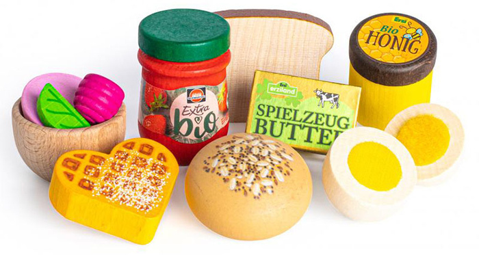 Śniadanie drewniany zestaw mały kucharz Erzi 28141