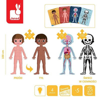 Puzzle edukacyjne gigantyczne Ciało człowieka 50, 75 i 100 elementów 5 +, Janod J02681