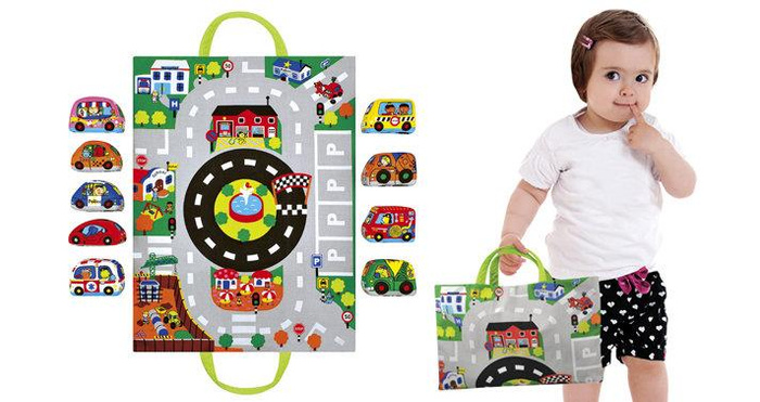Mata z miękkimi samochodzikami - miasto, KA10665-K's Kids, zabawki dla najmłodszych, autka, maty edukacyjne