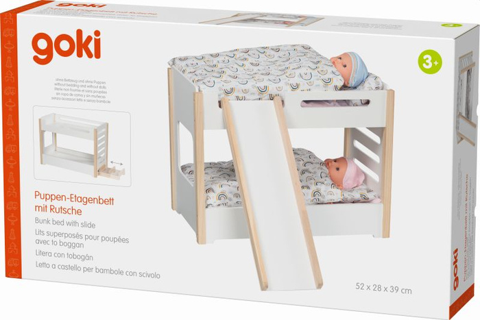 Łóżko piętrowe ze zjeżdżalnią dla lalek Goki 51451