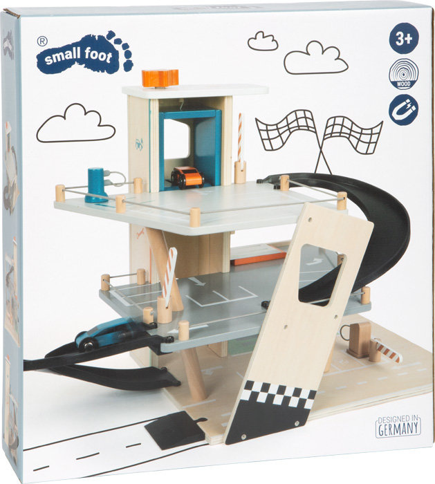 Drewniany parking garaż dla autek kilka poziomów Na rajdzie 12357 Small Foot